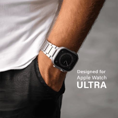 Premium Titan Armband Galaxy mit Sicherheitsschließe für alle Apple Watch Serien