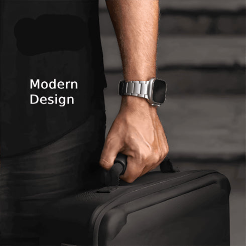 Premium Titan Armband Galaxy mit Sicherheitsschließe für alle Apple Watch Serien