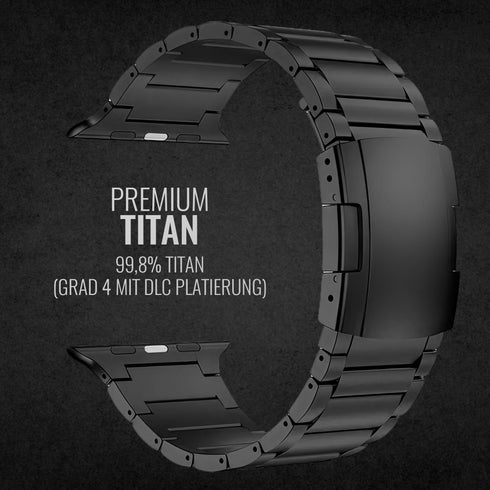 Premium Titan Armband Galaxy mit Sicherheitsschließe für alle Apple Watch Serien
