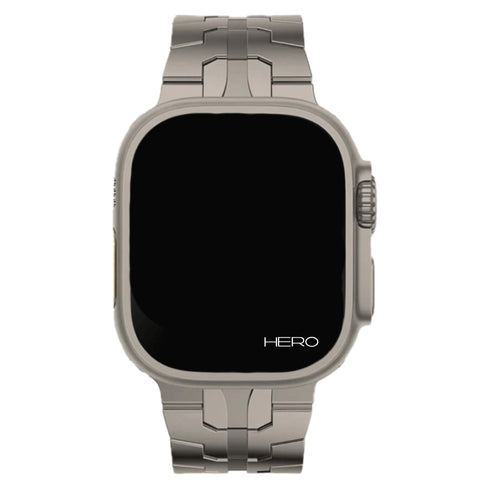 Premium Titan Armband Hero mit Sicherheitsschließe für alle Apple Watch Serien