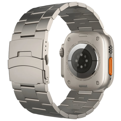 Premium Titan Armband Stellar mit Sicherheitsschließe für alle Apple Watch Serien