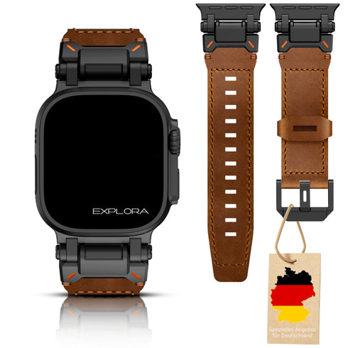 Premium Leder Armband Explora für alle Apple Watch Serien