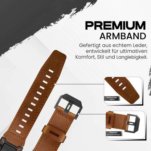Premium Leder Armband Explora für alle Apple Watch Serien