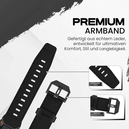 Premium Leder Armband Explora für alle Apple Watch Serien