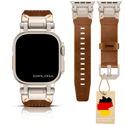 Premium Leder Armband Explora für alle Apple Watch Serien