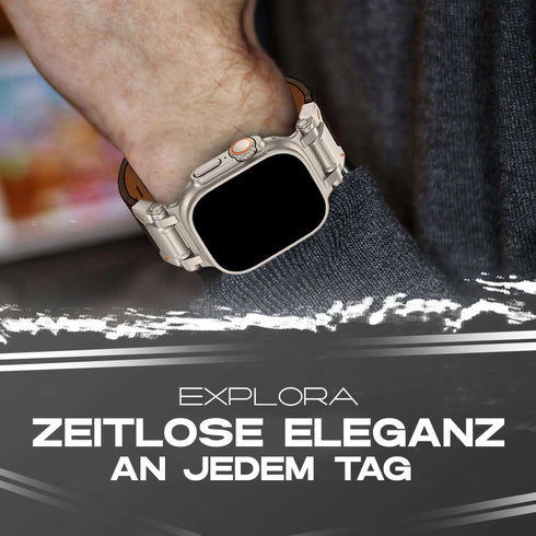 Premium Leder Armband Explora für alle Apple Watch Serien
