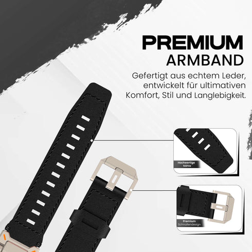 Premium Leder Armband Explora für alle Apple Watch Serien