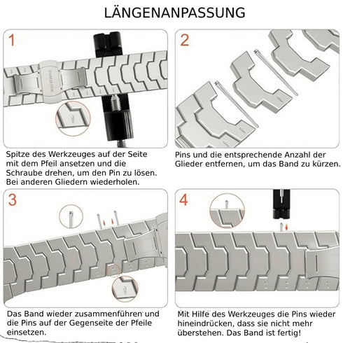 Premium Titan Armband Stellar mit Sicherheitsschließe für alle Apple Watch Serien