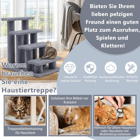 Premium 3-in-1 Kletterbaum | Katzentreppe | Kratzbaum