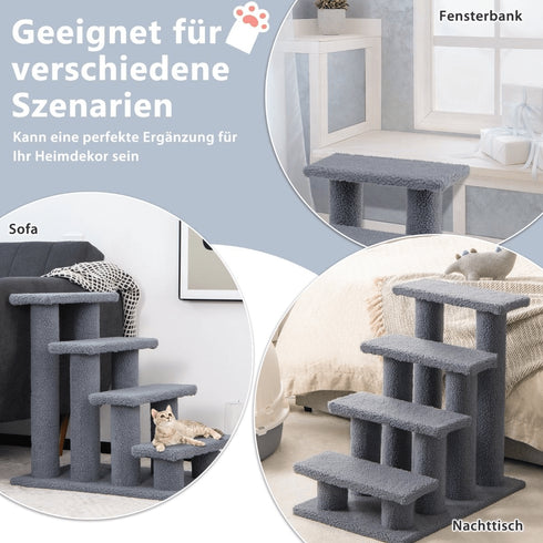 Premium 3-in-1 Kletterbaum | Katzentreppe | Kratzbaum